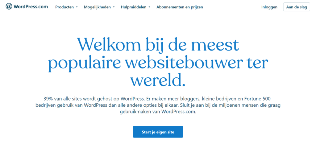 Gratis blog maken bij WordPress